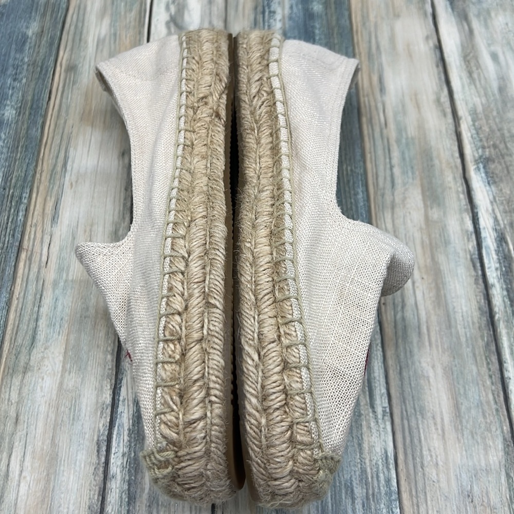 ⭐️Soludos Cherry Embroidered Womens Linen Flat Slip On Espadrilles Shoes 10 - Picture 11 of 12